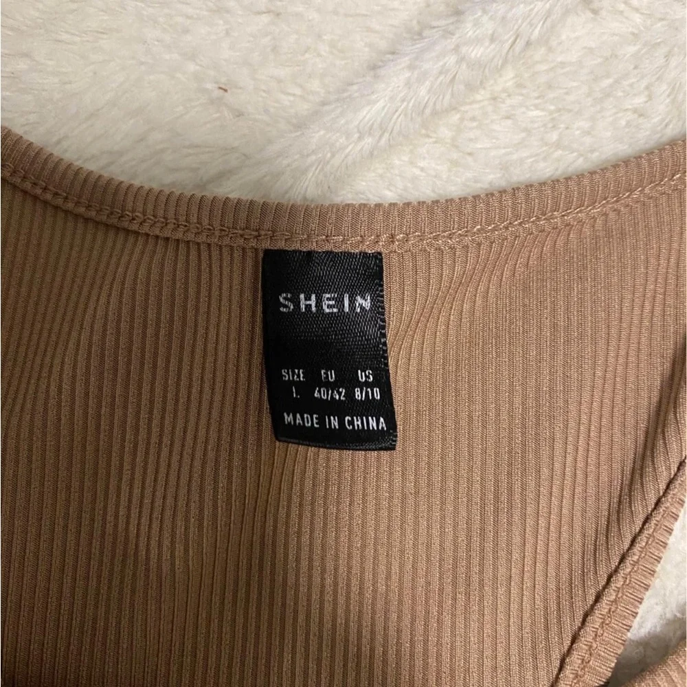 Tan Ribbed Racer Top - Picture 8 of 9